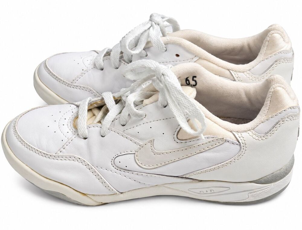 Nike Air Vintage White Leather Sneakers Shoes Women’s Size 6.5 Retro Y2K